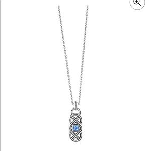 NWT Brighton Interlok Lustre Necklace in Silver / Light Sapphire